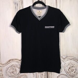 Men’s Scott James England Short Sleeve V Neck Popover Knit Upscale T Shirt S/S